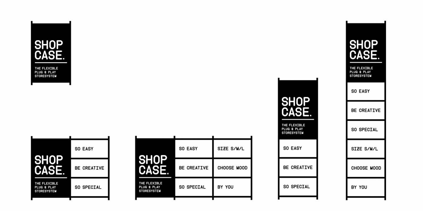 SHOP CASE logo systeem